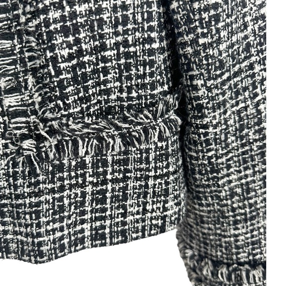 Karl Lagerfeld Tweed Blazer Black & White Size 6 *FLAW* - Picture 7 of 11